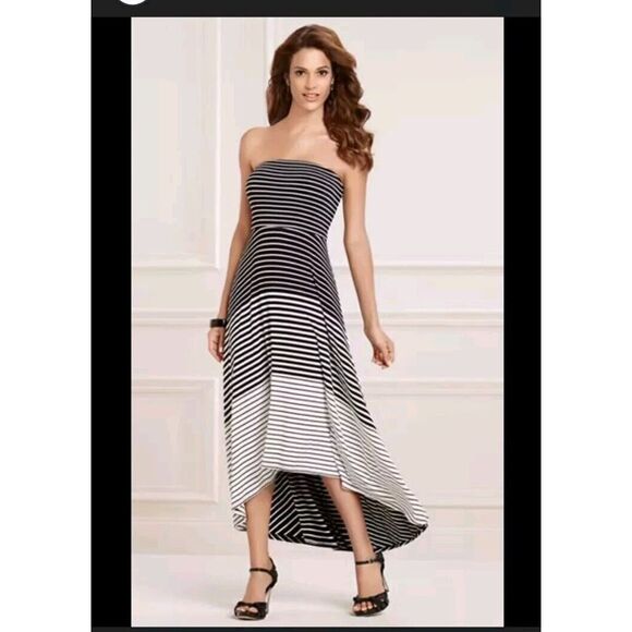 Soma Black and White Striped Maxi Dress - Picture 1 of 10
